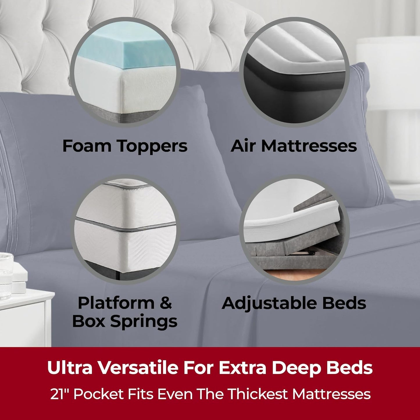 Mellanni Extra Deep Twin Sheets - 3 PC Iconic Collection Bedding - Hotel Luxury, Ultra Soft, Cooling Bed Sheets - Wrinkle, Fade, Stain Resistant (Twin, Navy Blue)