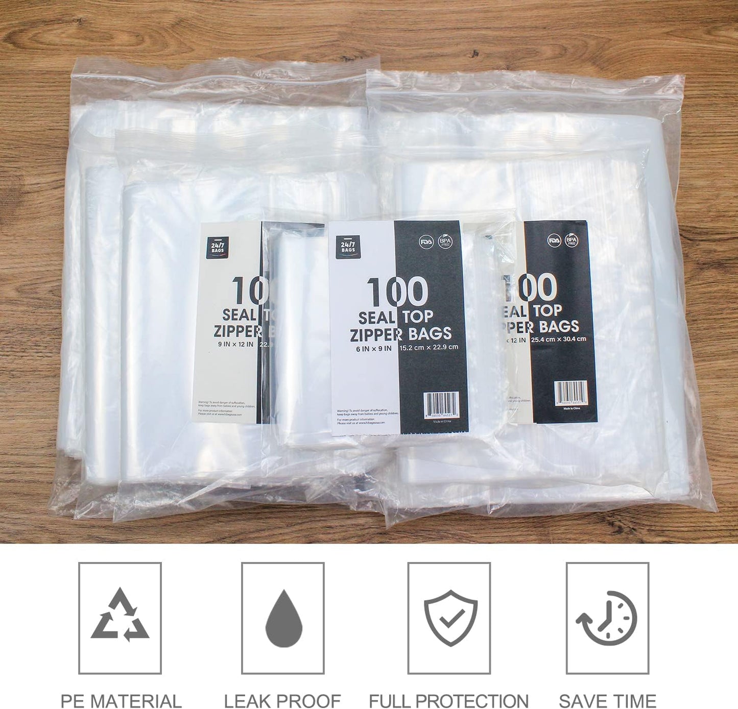 6" X 9" (1000 Bags) 2 Mil Clear Reclosable Zip Plastic Poly Bags with Resealable Lock Seal Zipper