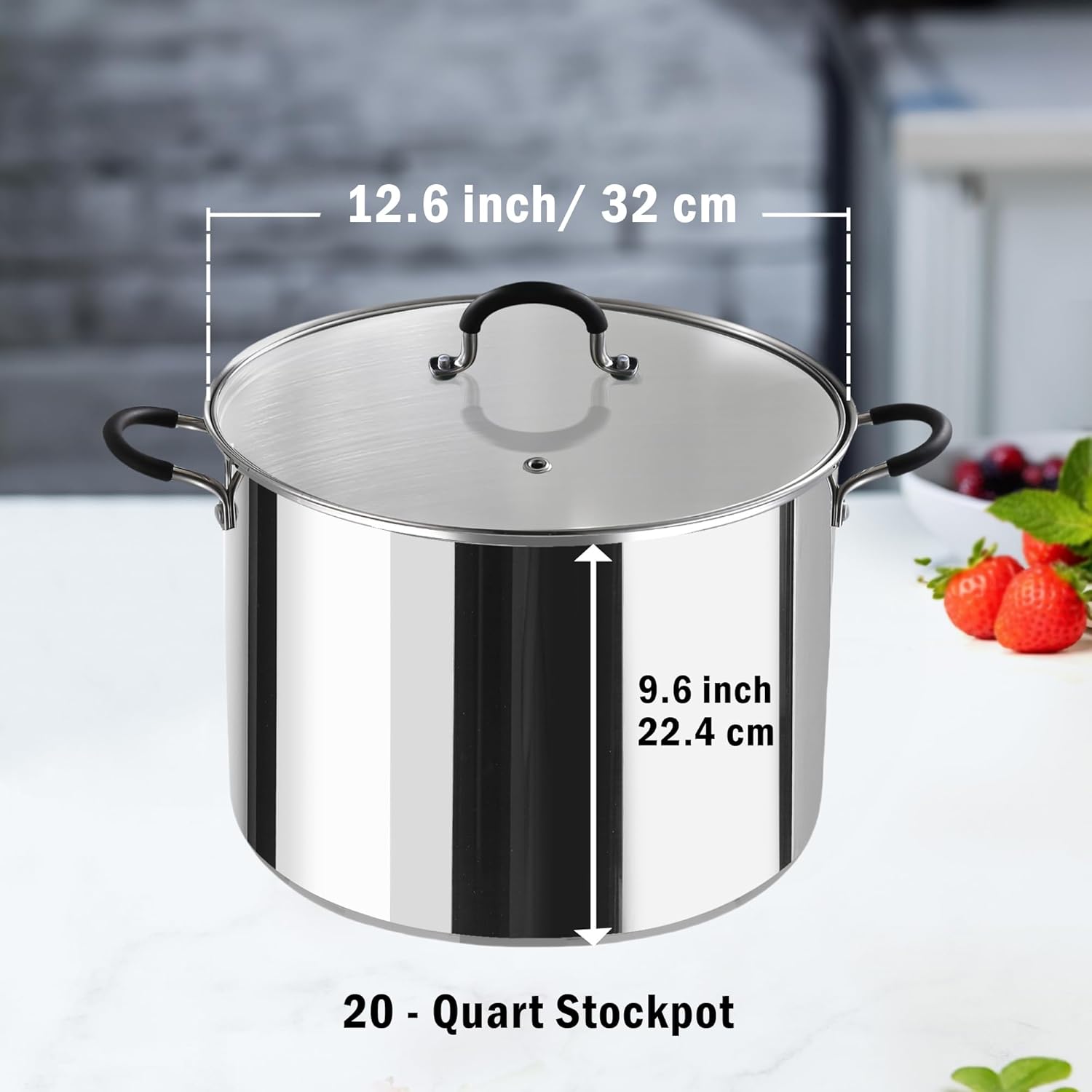 Cook N Home Water Bath Canner with Jar Rack & Glass Lid, Professional Stainless Steel Canning Pot 20 Quart, with Stay-Cool Handles, Multiuse Pot, Induction Capable - Culinary Roots