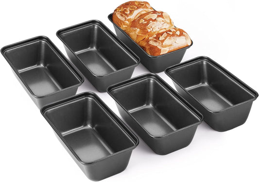 HONGBAKE 6 Pack Mini Loaf Pan for Baking Bread, 6 x 3.3 x 2 Inches Nonstick Small Banana Bread Tins Set for Homemade,Tiny Carbon Steel Meatloaf Pan - Dark Grey - Culinary Roots