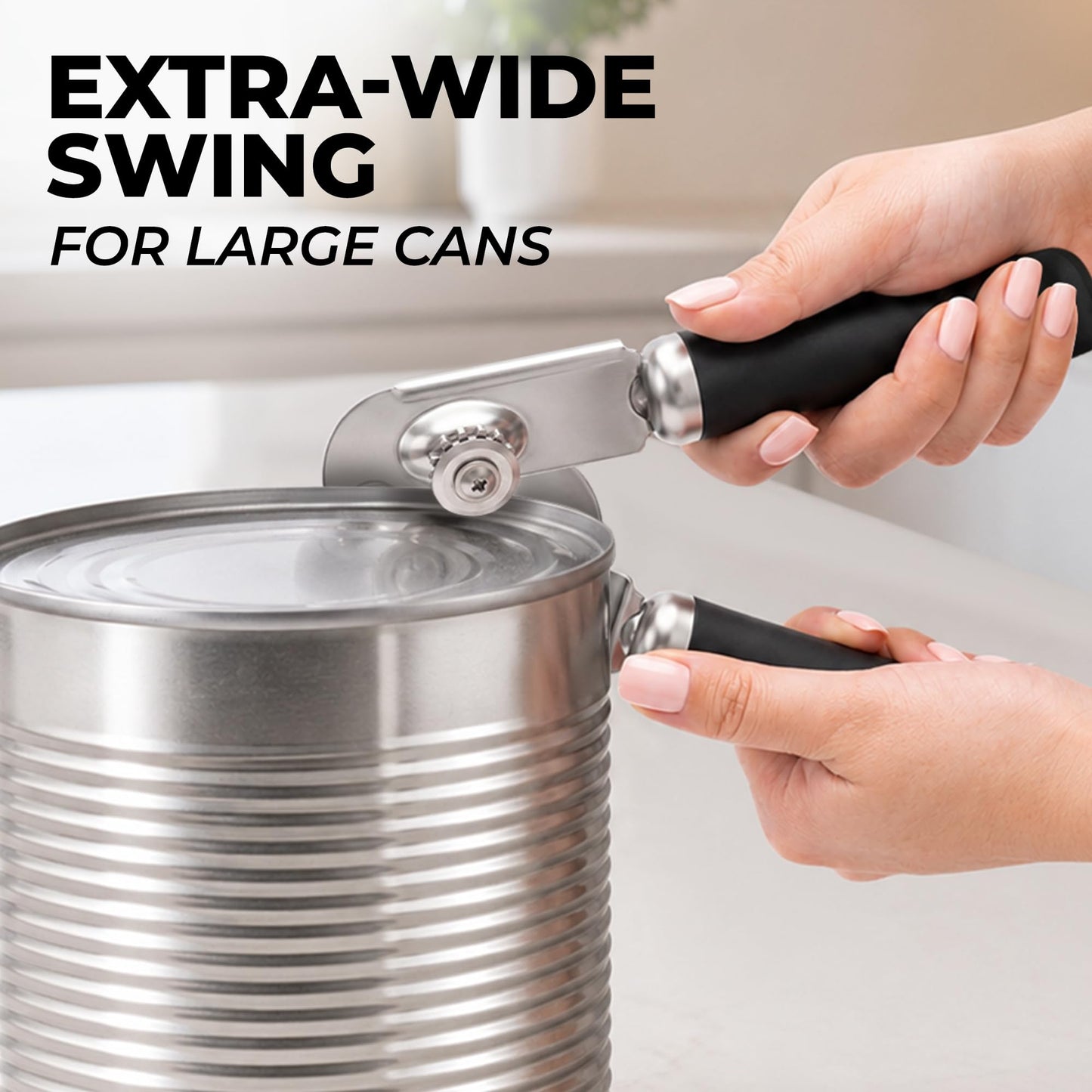 Stainless Steel Swing Open Manual Can Opener Comfortable Grip
