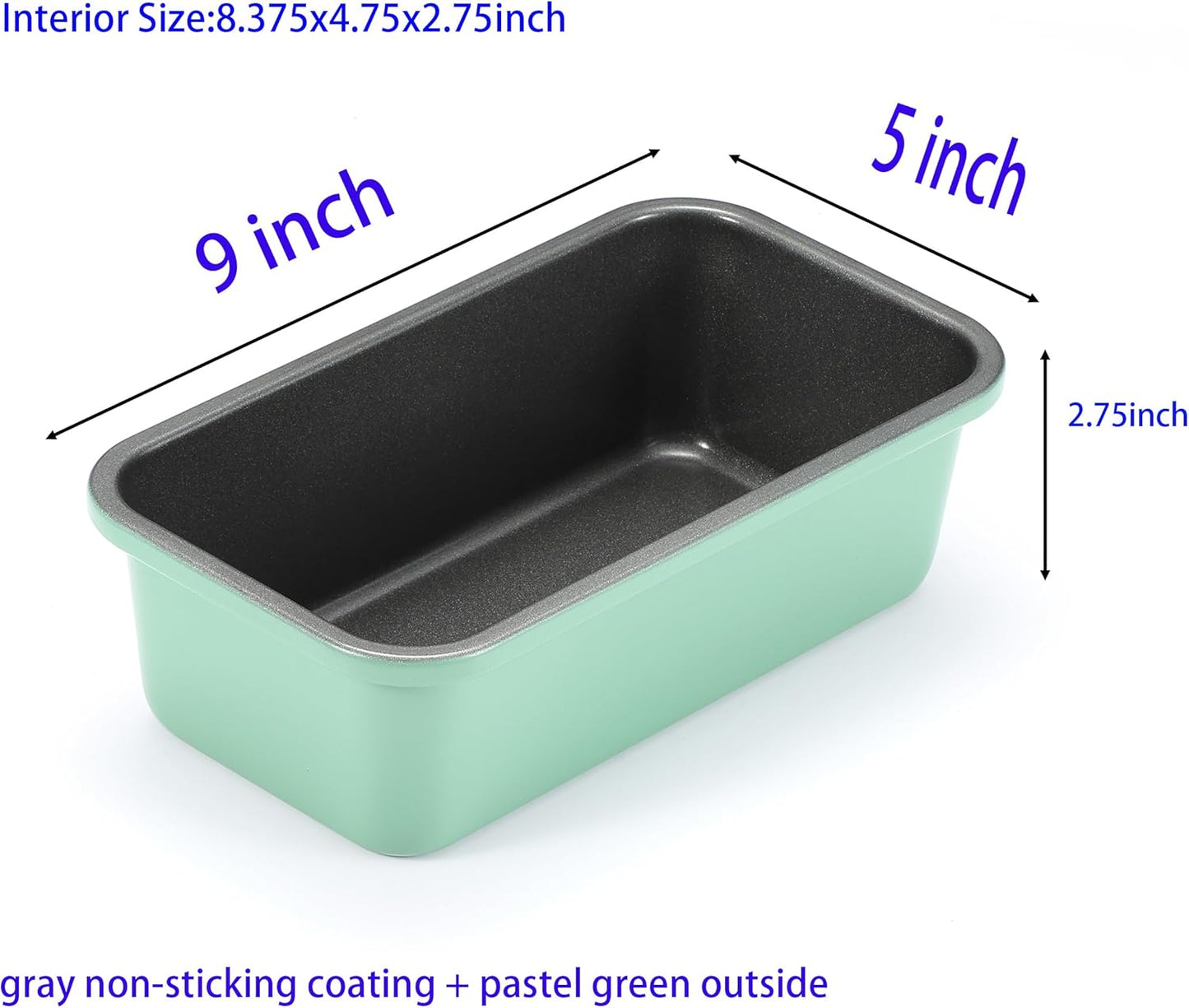 Monfish Bread Loaf Pans for Home Baking, 2pcs Carbon Steel 1lb loaf Tin, Rosemary Green 9x5 inch Non-Stick bread Pan Mold - Culinary Roots