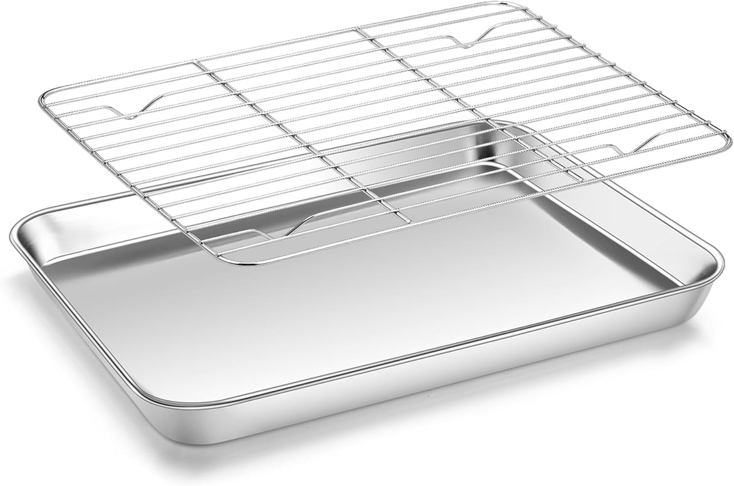 Homikit Baking Sheet with Wire Rack, 10 x 8 Inch Stainless Steel Cookie Sheets for Baking, Small Baking Pan with Cooling Rack, Nonstick Metal Toaster Oven Bacon Tray, Rust Free & Dishwasher Safe - Culinary Roots
