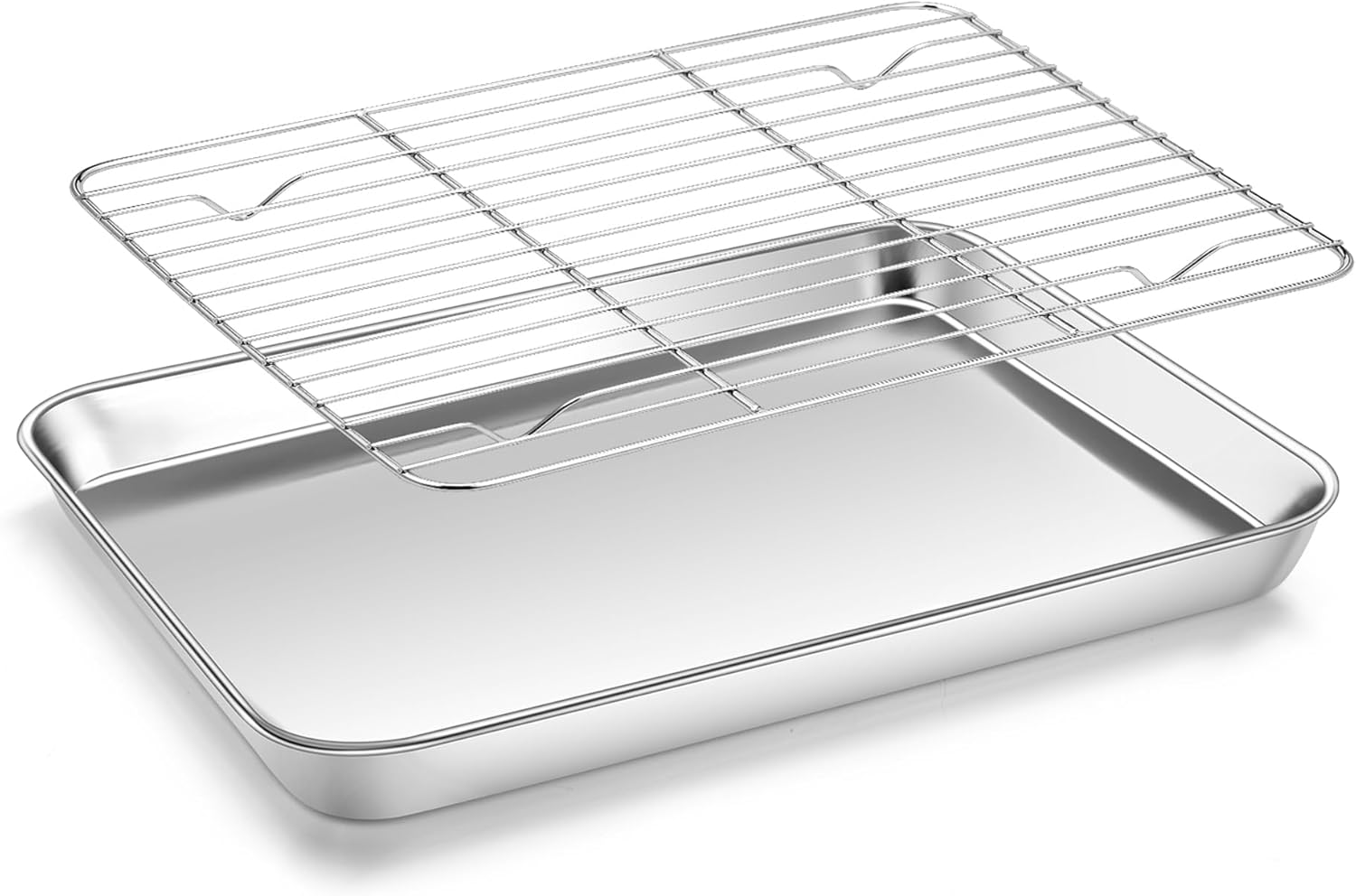 Homikit Baking Sheet with Wire Rack, 10 x 8 Inch Stainless Steel Cookie Sheets for Baking, Small Baking Pan with Cooling Rack, Nonstick Metal Toaster Oven Bacon Tray, Rust Free & Dishwasher Safe - Culinary Roots