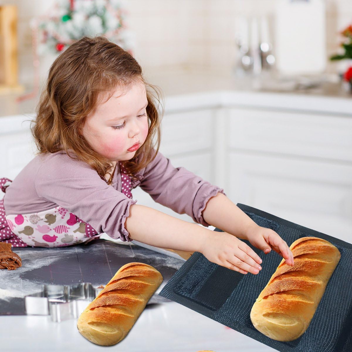 Mesh Silicone Bread Forms Square Shape Bread Molds Non Stick Bakery Tray Silicone Coated Fiber Glass Loaf Crusty Bread Bakeware For Small Toaster Oven - Culinary Roots
