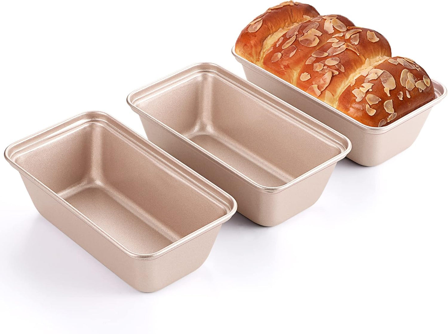 HONGBAKE Mini Loaf Pan for Baking Bread, Nonstick Small Banana Bread Tins Set of 3, 6 x 3.3 x 2 In Tiny Carbon Steel Meatloaf Pan - Rose Gold - Culinary Roots