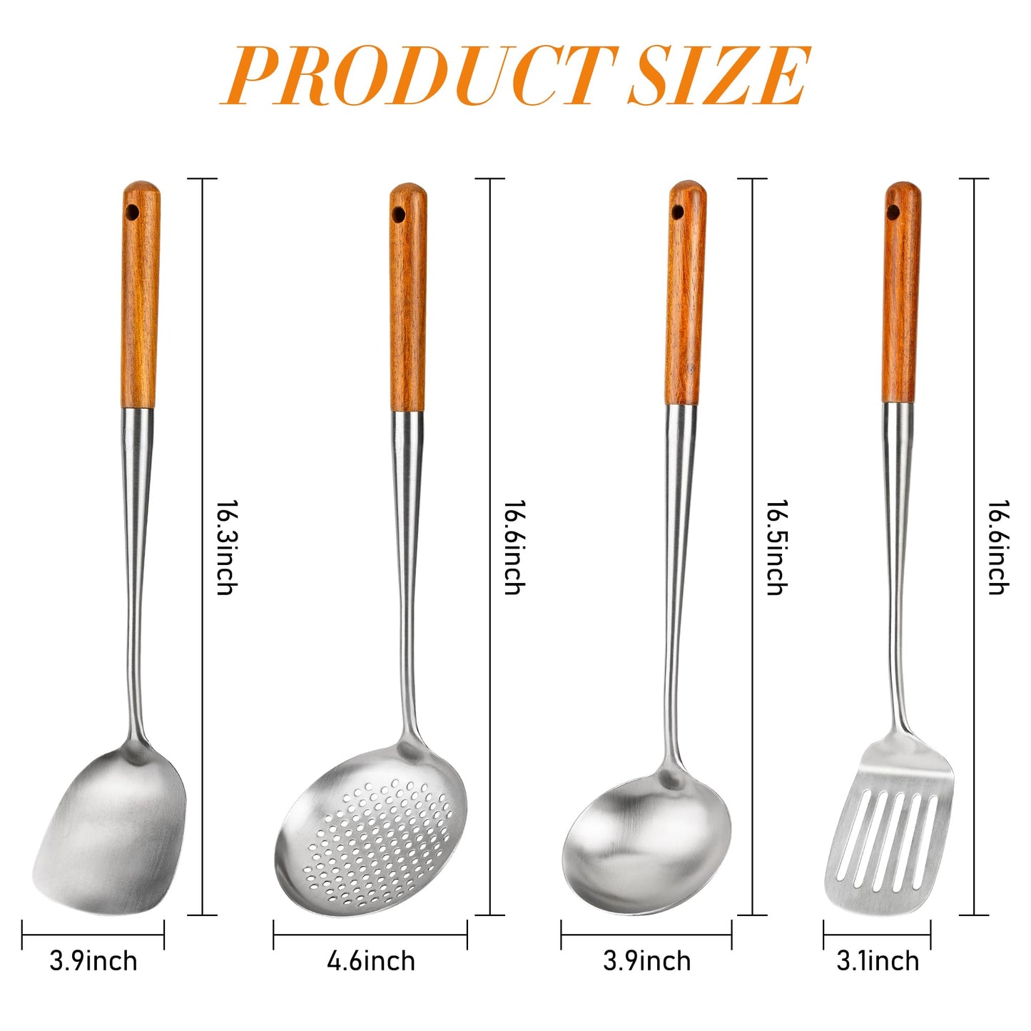 17inch Wok Spatula and Ladle (4 Count)