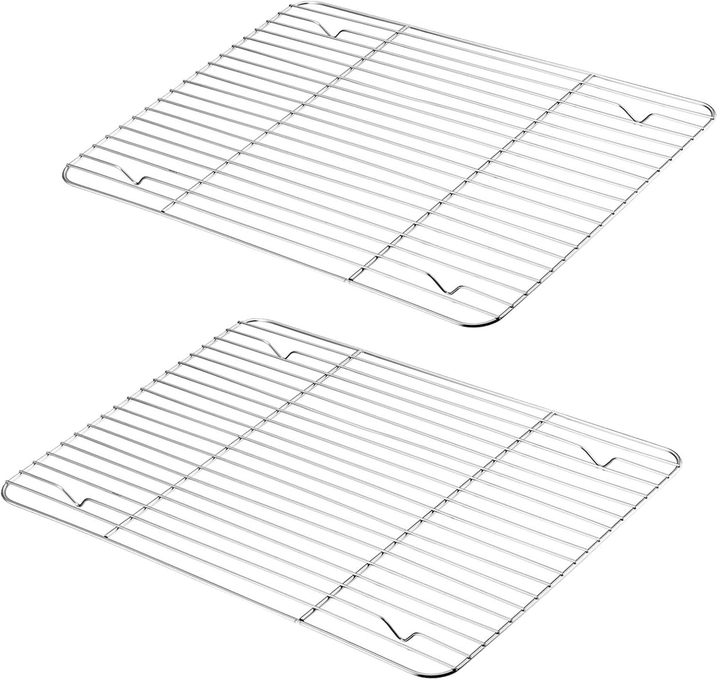P&P CHEF Cooling Baking Rack Pack of 2, Stainless Steel Cooling Racks for Cooking Baking Roasting Grilling Drying, Dense Wires & Smooth Edge, Easy to clean, Silver, 15.3" x 11.25" - Culinary Roots