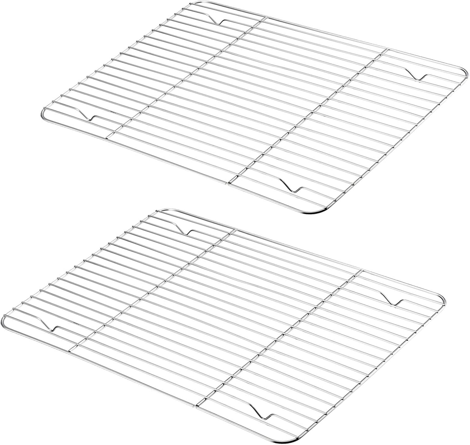 P&P CHEF Cooling Baking Rack Pack of 2, Stainless Steel Cooling Racks for Cooking Baking Roasting Grilling Drying, Dense Wires & Smooth Edge, Easy to clean, Silver, 15.3" x 11.25" - Culinary Roots