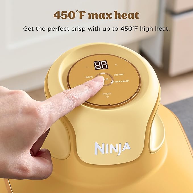 Ninja Crispi 4-in-1 Glass Air Fryer | 450°F | Non-Toxic | 4QT & 6-Cup Glass Containers w/Lids | Microwave, Freezer, Dishwasher Safe | Max Crisp, Air Fry, Bake, Recrisp | Ginger Snap | FN101GD