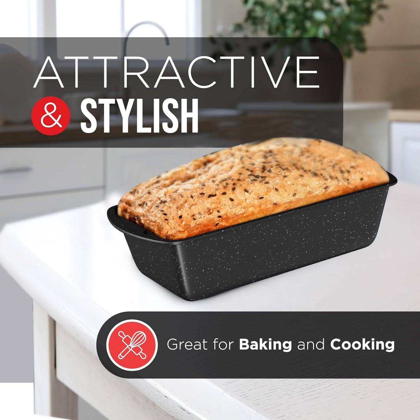 BAKKENMASTER Loaf Pan Set 1-Piece - Deluxe Nonstick Carbon Steel Bakeware for Perfect Bread and Cakes – Dishwasher Safe, Premium Pans for Home Baking - Culinary Roots
