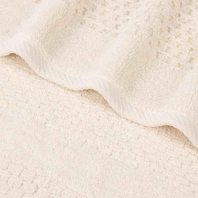 Superior Playa Zero Twist Cotton Medium Weight Bath Sheets, for Guest Bath, Bathroom, Shower, Spa, Plush, Quick Dry, Ultra-Soft Towels, Essentials, Waffle Textured, Oversized Towels, Set of 2, Ivory