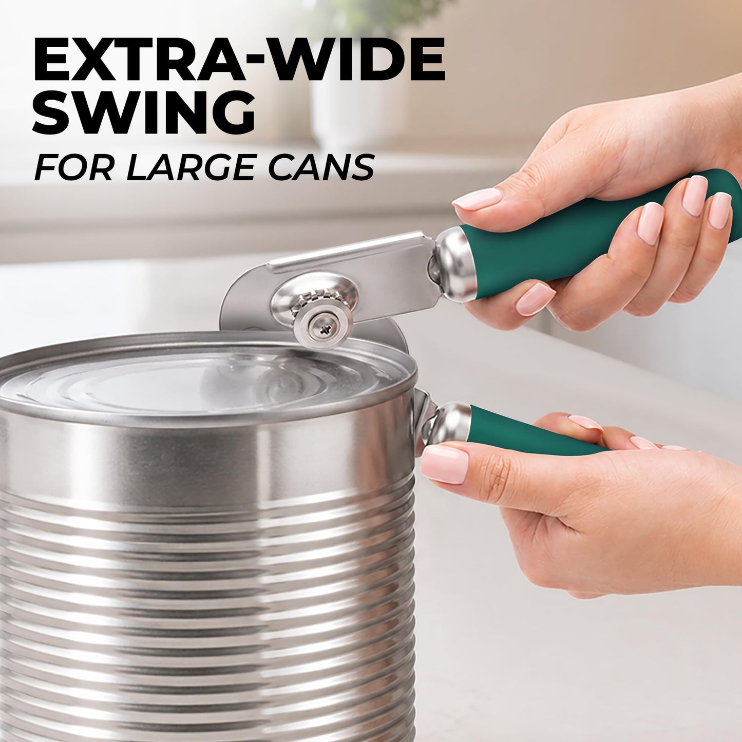 Stainless Steel Swing Open Manual Can Opener Comfortable Grip