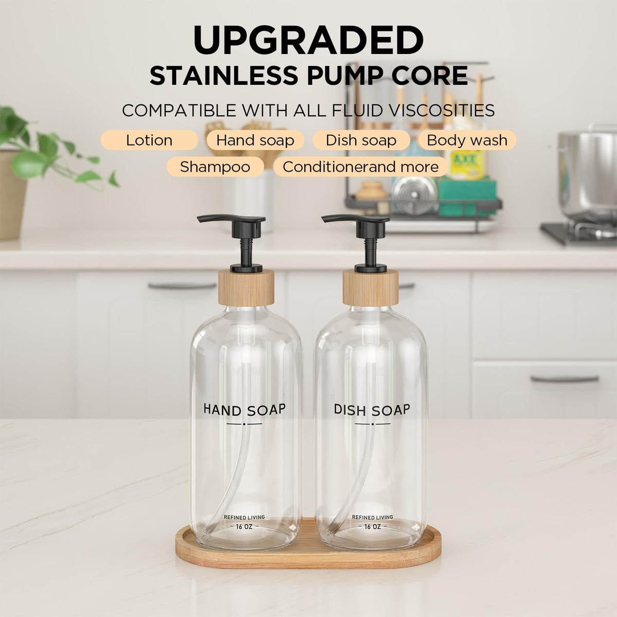 Hand and Dish Soap Dispenser Set (2 Count)