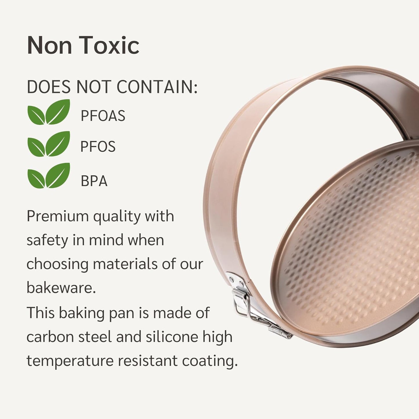 Non Toxic Nonstick 9 inch Springform Pan | 9'' Cheesecake Mold | Leakproof Spring-form Round Cake Pans | Nontoxic Non Stick Spring Form Pan for Baking | Spring-Form Pans Leak Proof - Culinary Roots