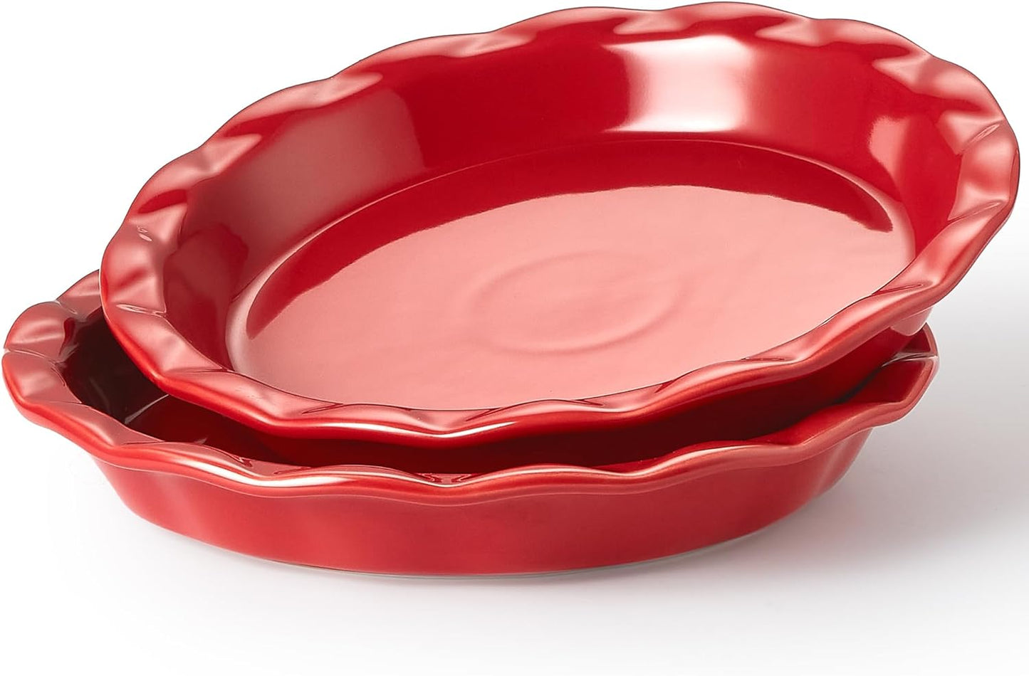 Lareina Ceramic Pie Pans for Baking, 9 Inches Pie Plate for Apple Pie, 36 Ounce Round Baking Dish, Set of 2, Thanksgiving day Gifts for Women, Red - Culinary Roots