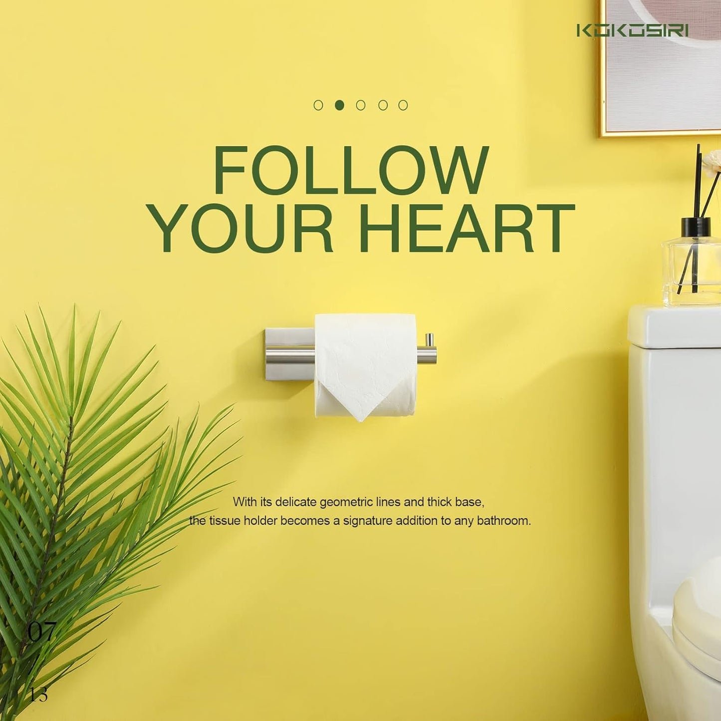 KOKOSIRI Toilet Paper Holder Tissue Paper Dispenser for Bathroom Toilet Roll Holder Brushed Nickel Stainless Steel B2005BR