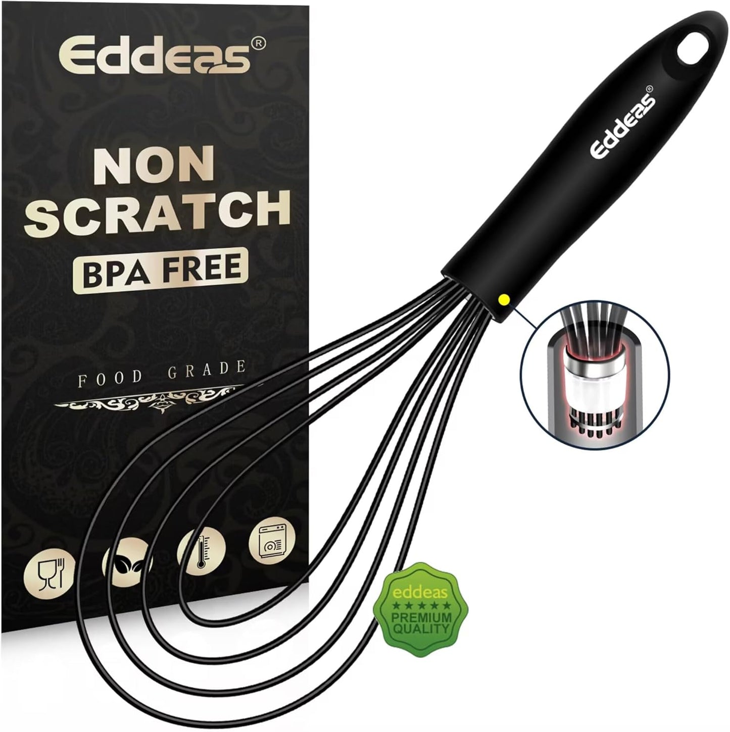 Flat Whisk, EDDEAS Silicone Gravy Whisk for Cooking, Beating, Stirring Gravy and Eggs - Culinary Roots
