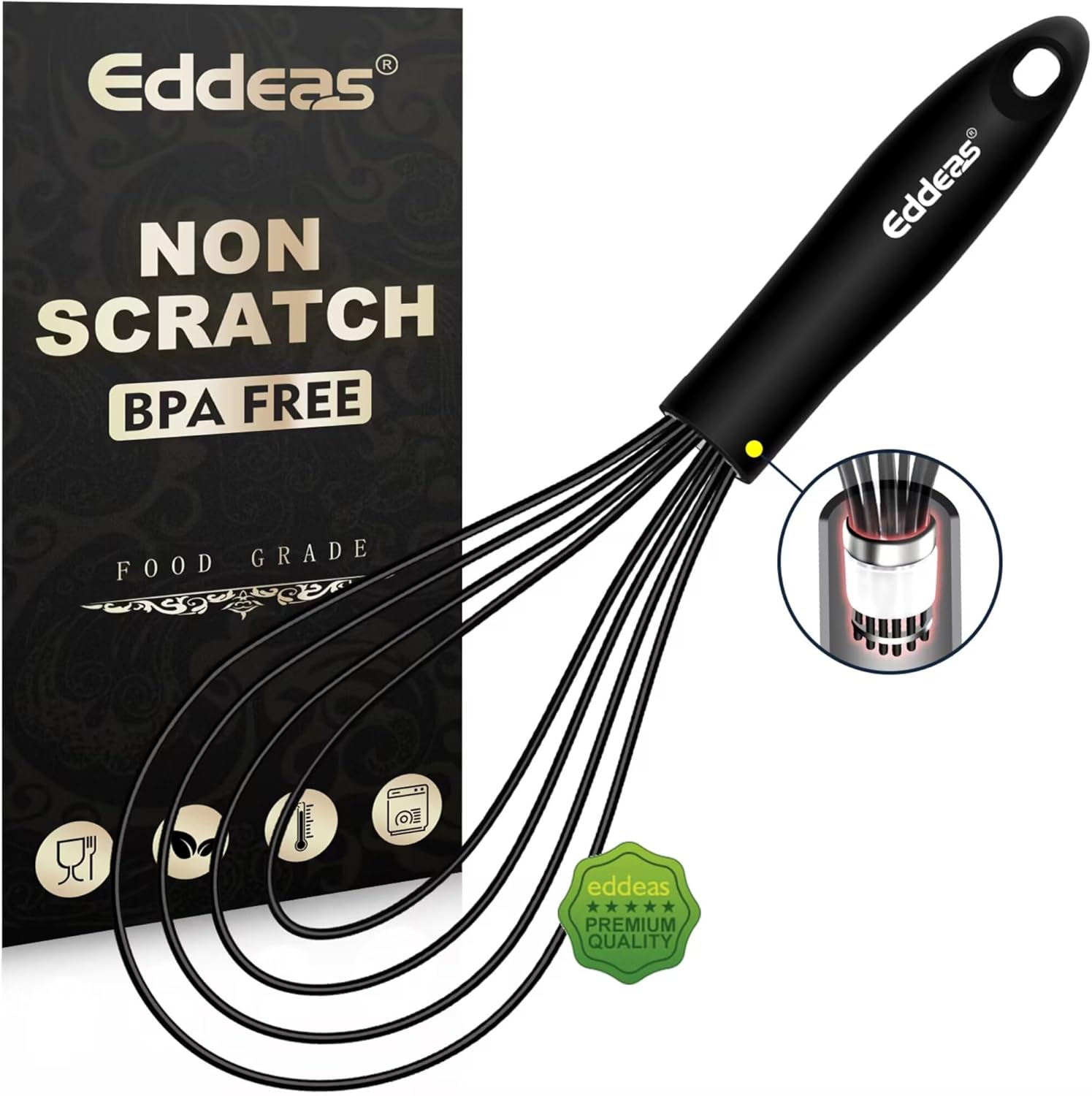 Flat Whisk, EDDEAS Silicone Gravy Whisk for Cooking, Beating, Stirring Gravy and Eggs - Culinary Roots