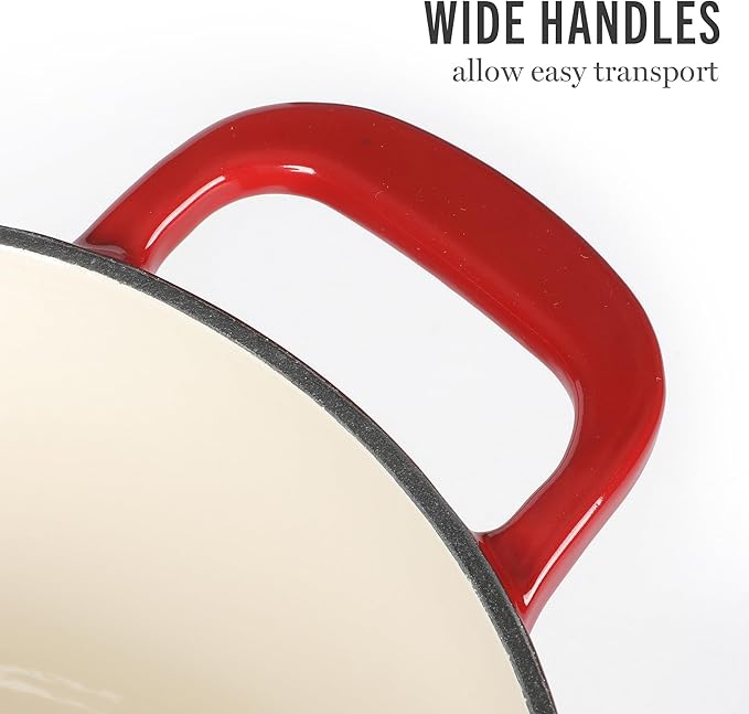 Martha Stewart Gatwick 4 Quart Enamel Cast Iron Dutch Oven - Red