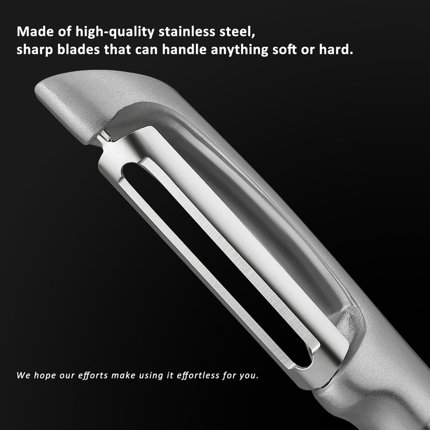 I-Type Vegetable Peeler, Silver Chrome Finish, 304 Stainless Steel Blade, Ultra Sharp Potato Peeler for Apples, Carrots, Heavy Duty Kitchen Peeler - Culinary Roots