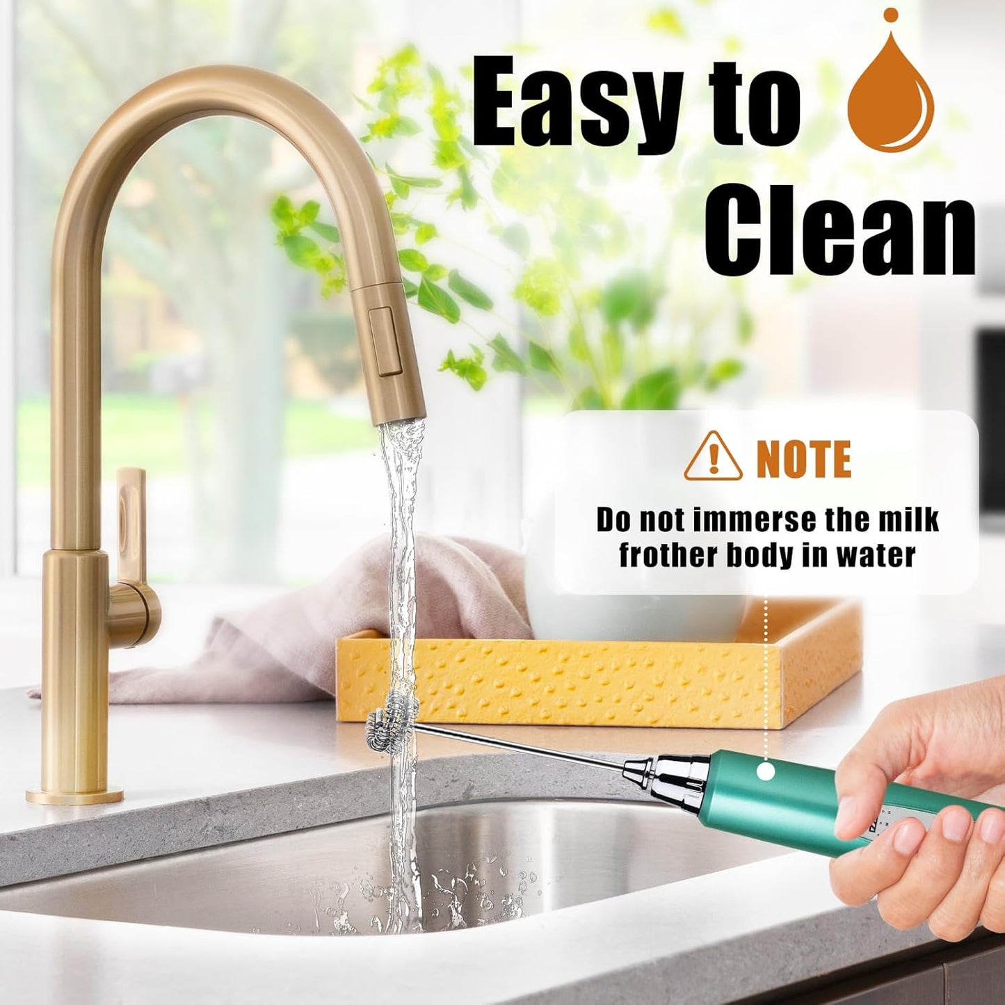 Nahida Green Milk Frother Wand for Coffee, Frother Handheld Rechargeable Electric Whisk with 3 Heads 3 Speeds Drink Mixer Coffee Frother Foam Maker For Latte, Cappuccino, Hot Chocolate, Egg - Culinary Roots