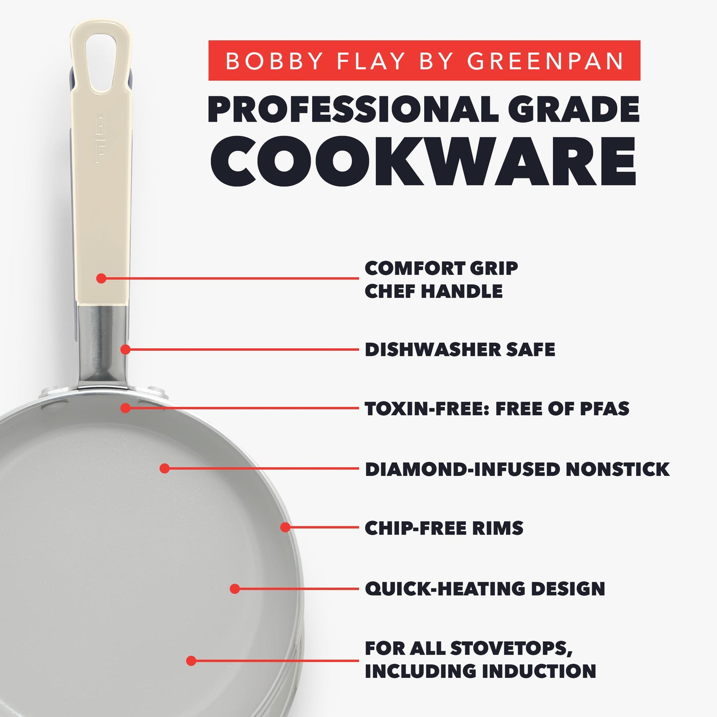 X Bobby Flay 16 Piece Ceramic Nonstick Cookware Set