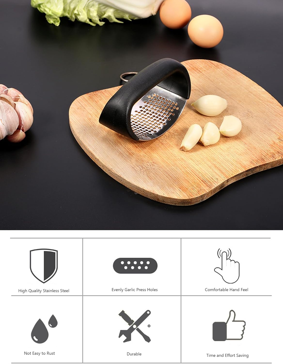 Garlic Press Rocker Stainless Steel New Innovative Garlic Mincer Crusher Chopper Smash Garli - Culinary Roots