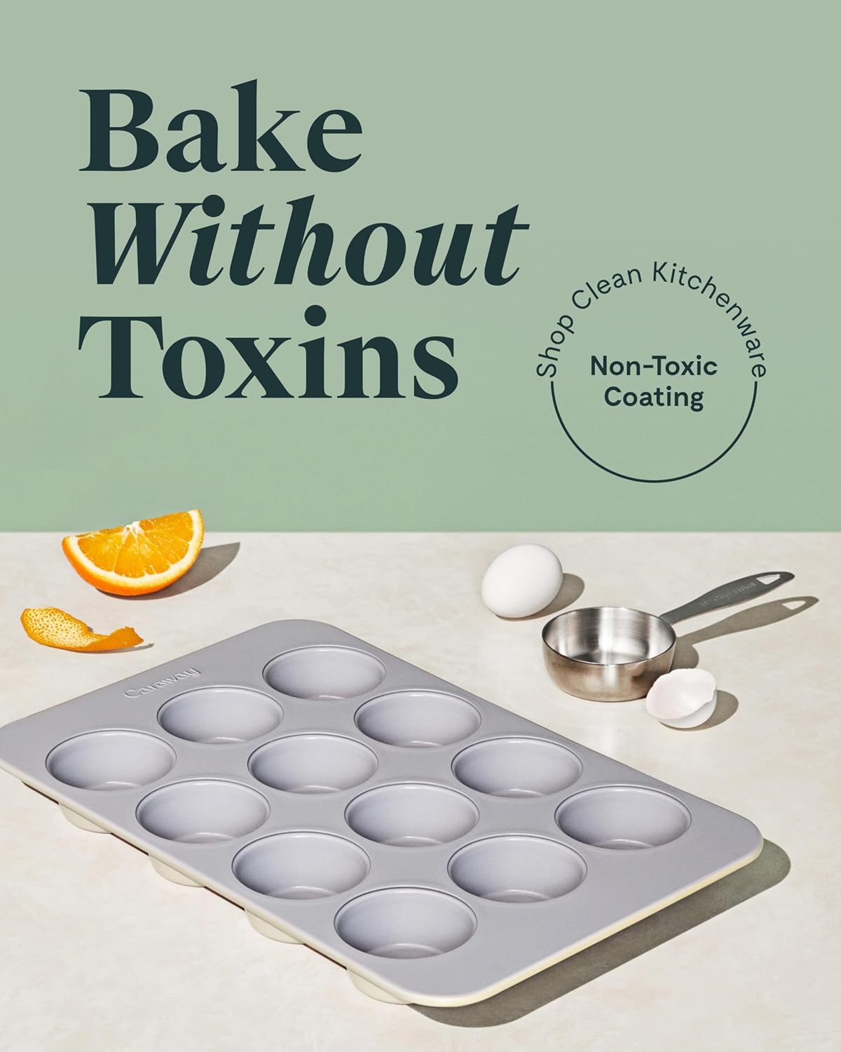 Caraway Non-Stick Ceramic 12-Cup Muffin Pan - Naturally Slick Ceramic Coating - Non-Toxic, PTFE & PFOA Free - Perfect for Cupcakes, Muffins, and More - Navy - Culinary Roots