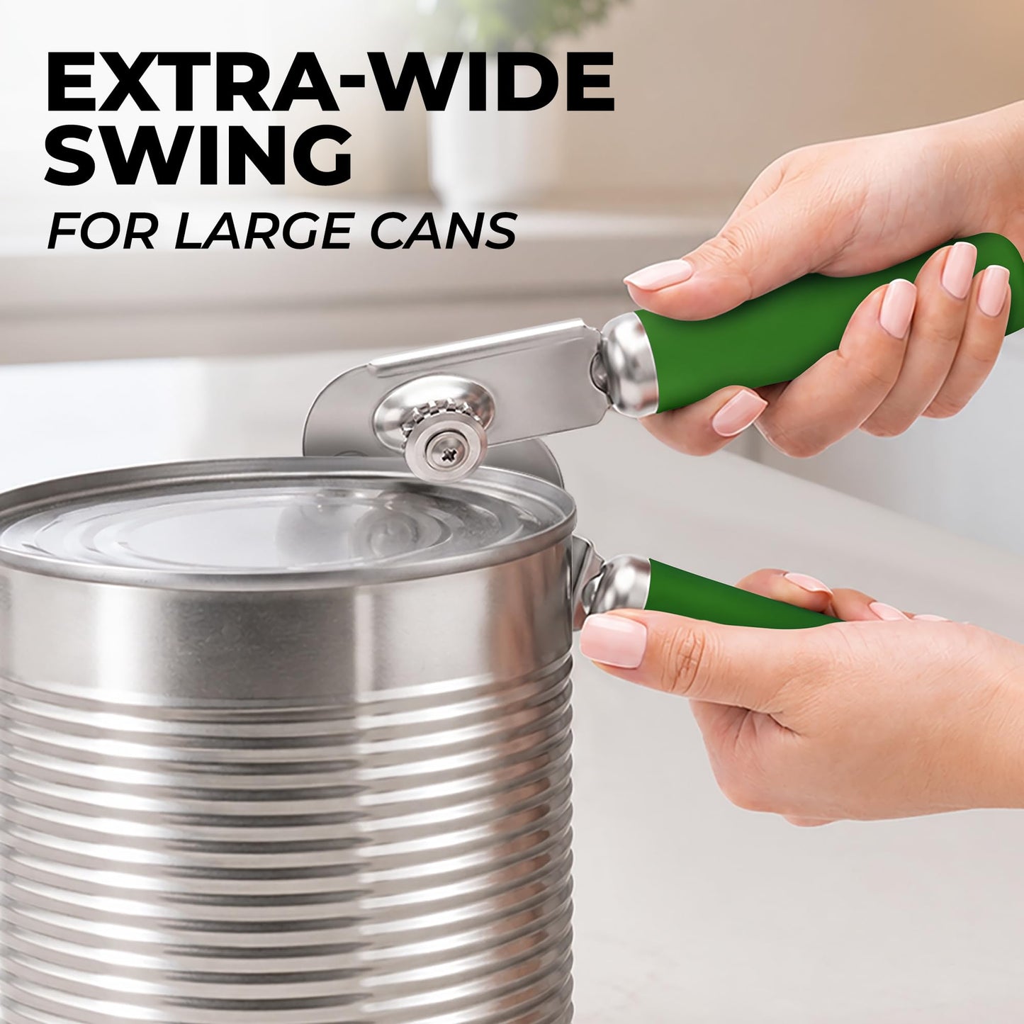 Stainless Steel Swing Open Manual Can Opener Comfortable Grip