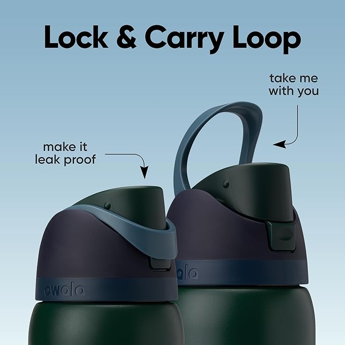 Owala FreeSip Insulated Stainless Steel Water Bottle with Straw, BPA-Free Sports Water Bottle, Great for Travel, 32 Oz, Lost Signal