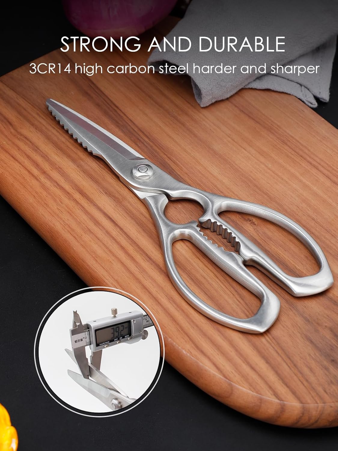 Kitchen Shears – Heavy-Duty Kitchen Scissors for Food | Ideal for Meat, Poultry & Vegetables | 3Cr14 Stainless Steel | Forged for Strength | Dishwasher Safe - Culinary Roots