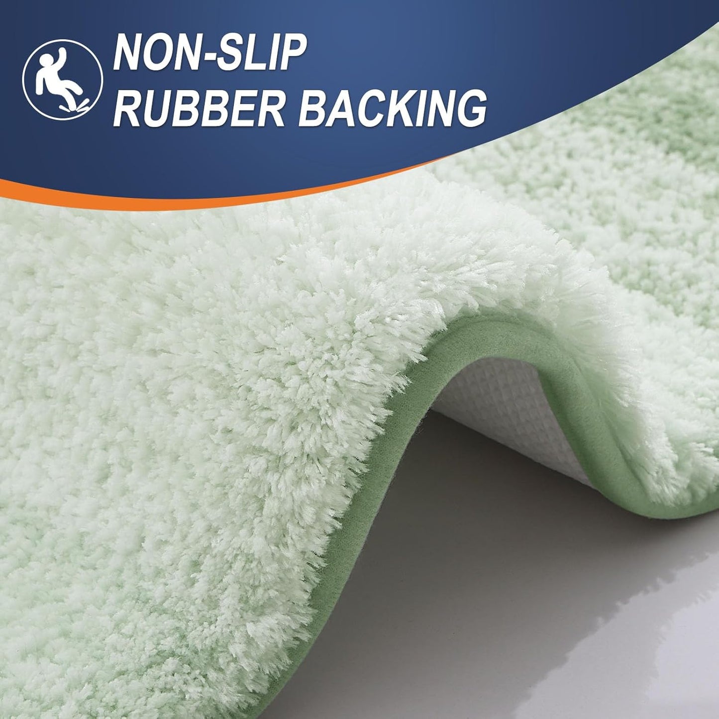 OLANLY Bathroom Runner Rugs 47x24, Extra Soft Absorbent Microfiber Bath Rugs, Rubber Backing, Quick Dry, Washable Bath Mats for Bathroom Floor, Tub and Shower, Home Decor Accessories, Sage Green