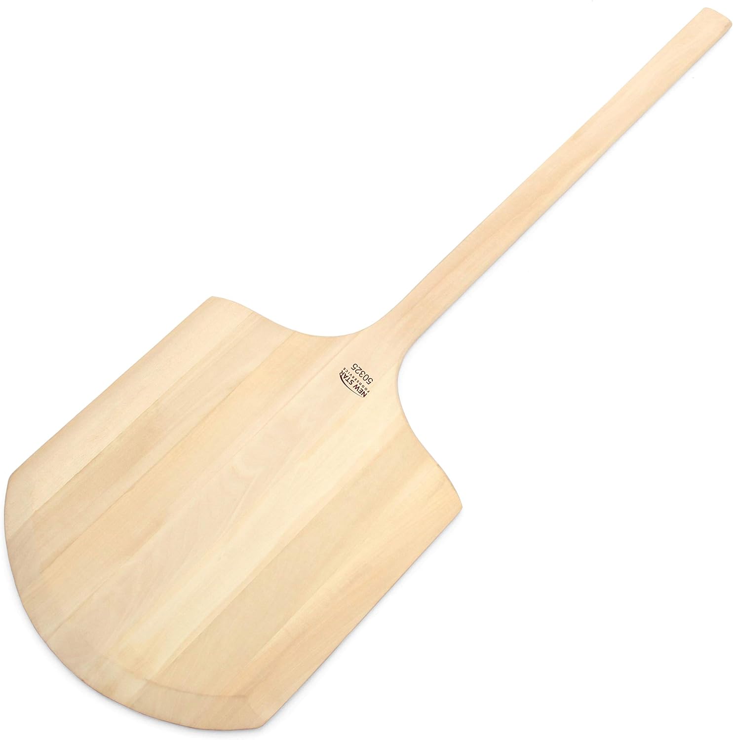 New Star Foodservice 50325 Restaurant-Grade Wooden Pizza Peel, 16" L x 14" W Plate, with 26" L Wooden Handle, 42" Overall Length - Culinary Roots