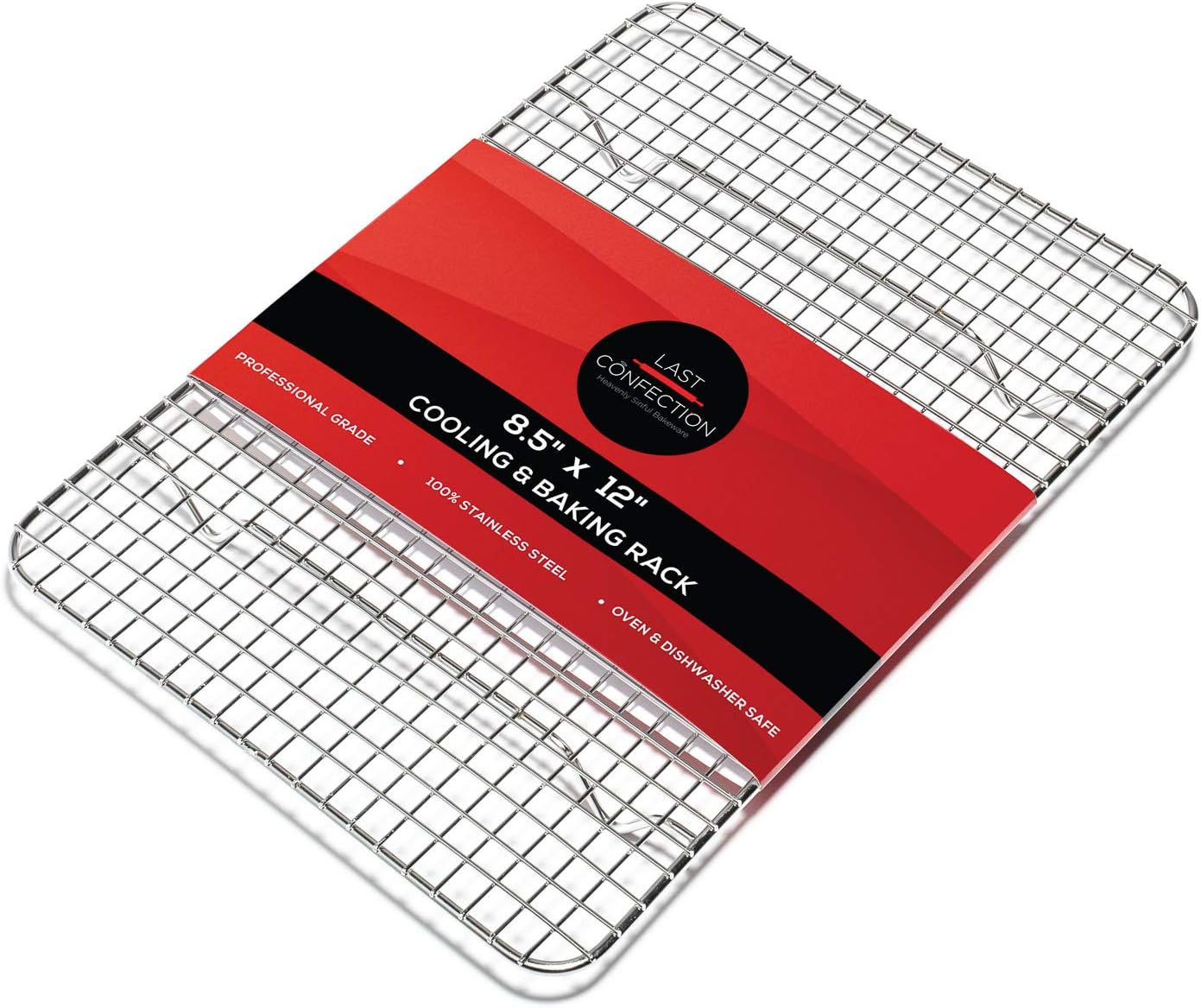 Last Confection Stainless Steel Baking & Cooling Rack - 8-1/2" x 12" (Fits Quarter Sheet Pan) - Cookie Baker's Oven Wire Rack - Culinary Roots
