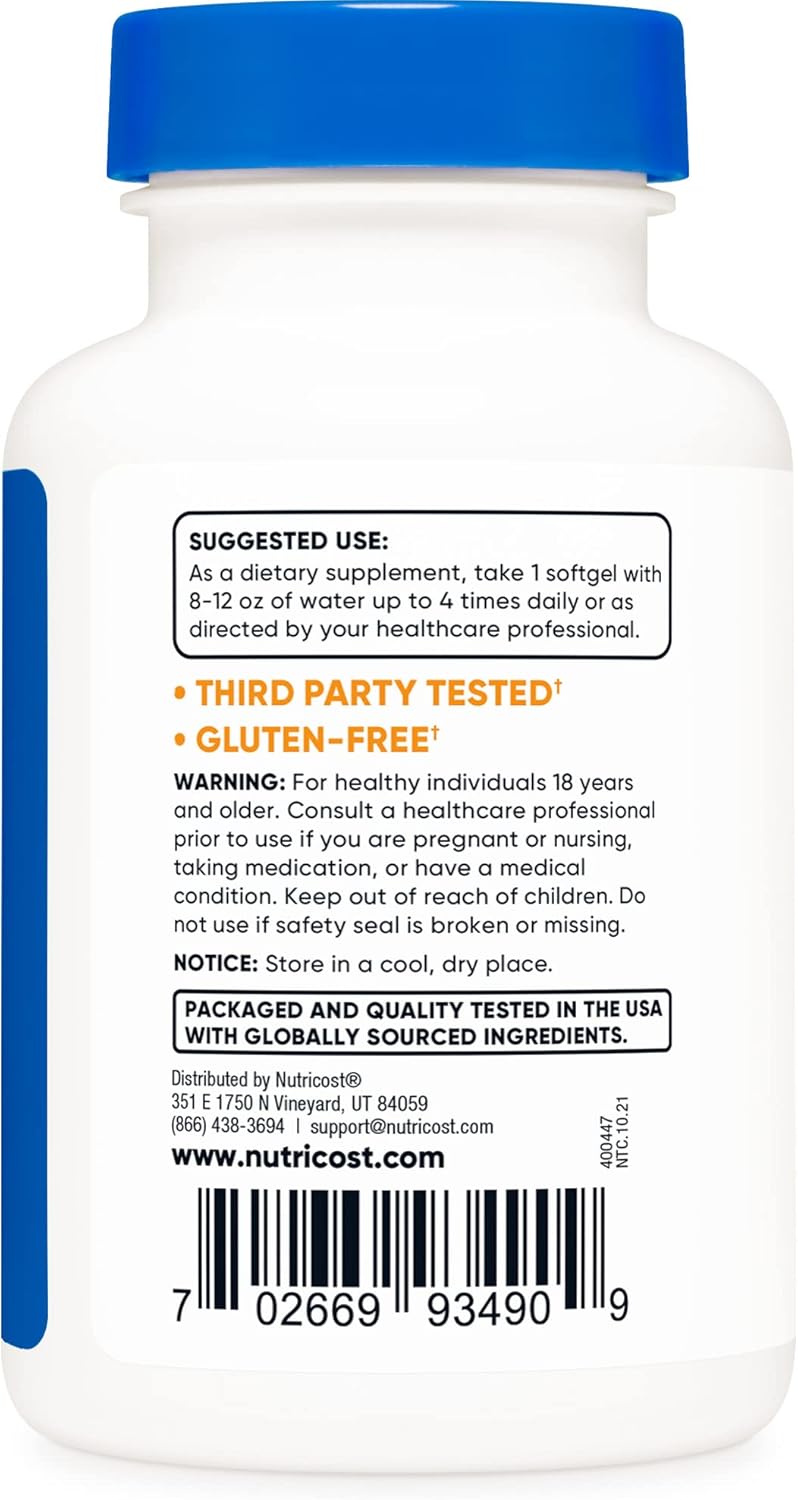 Nutricost Garlic 1000mg, 240 Softgels (2 Bottles) - Orderless, Premium Gluten Free Supplement - Culinary Roots