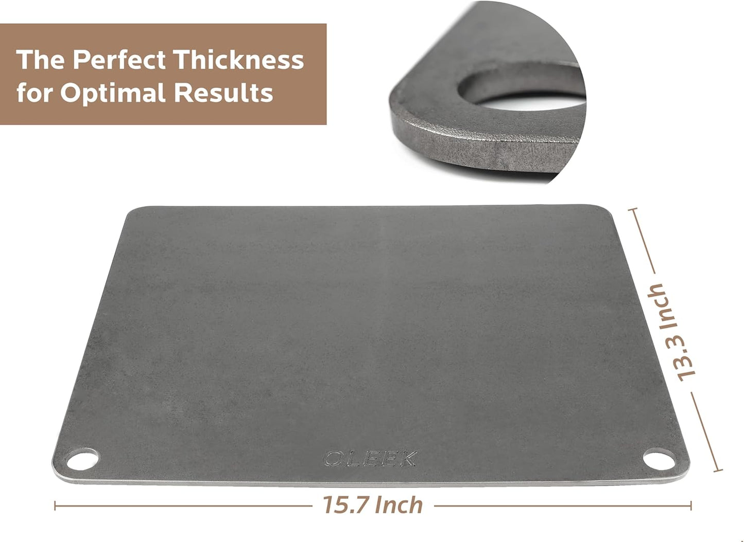 OLEEK Pizza steel Sheets for oven - Metal baking steels sheets for oven - Pizza steel 16x13.4 inches - Steel pizza stone for oven - Baking steels pro pizza - Baking stone for oven - Culinary Roots