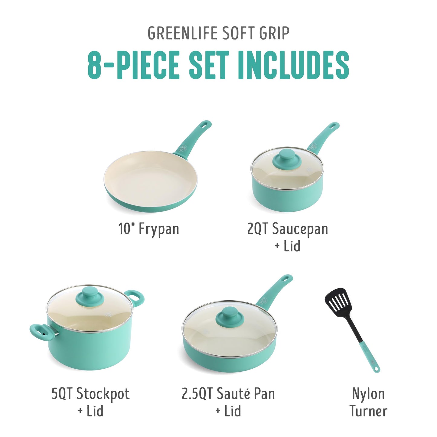 8 Piece Nonstick Cookware Set