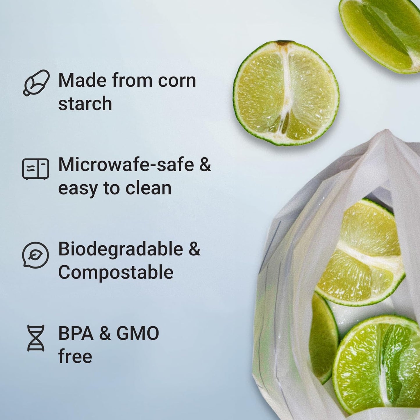 Vove Compostable Zip Bags | 30-Pack Sandwich Size | Biodegradable Food Storage | PLA & PBAT Eco-Friendly | Zero Waste Kitchen | Plastic-Free | FSC & DIN Certified