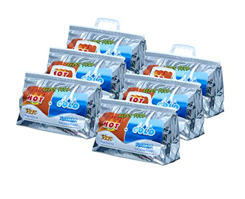 Hot and Cold Insulated Bags for Food Delivery (6 Count)