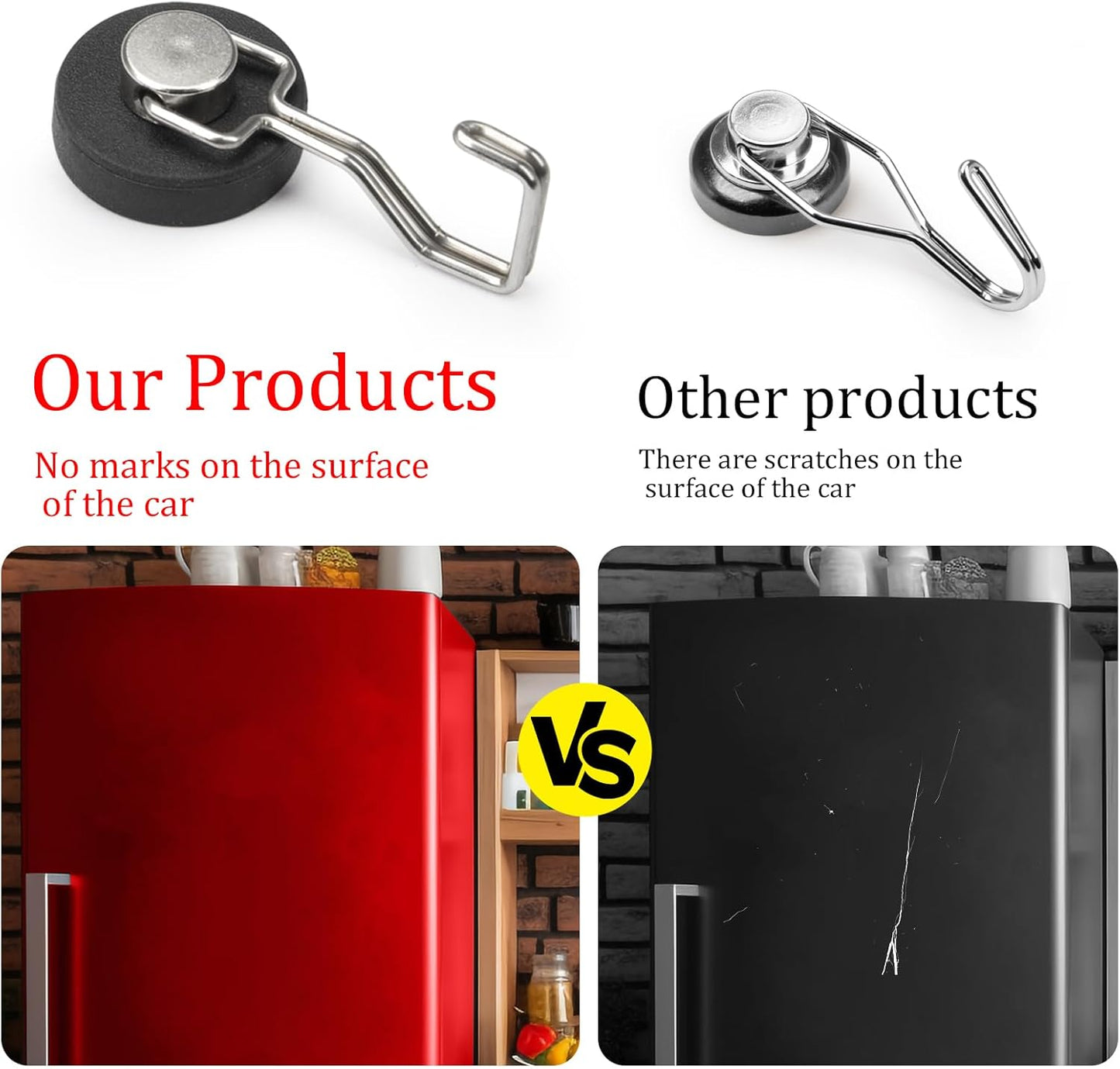 Magnetic Hooks for Grill & Refrigerator,Heavy Duty Magnet Cruise Ship Hook – Strong Magnet for Hanging Grill Tools, Kitchen Utensils, Towels, Outdoor Camping BBQ Accessories (Sliver，12 Pack)