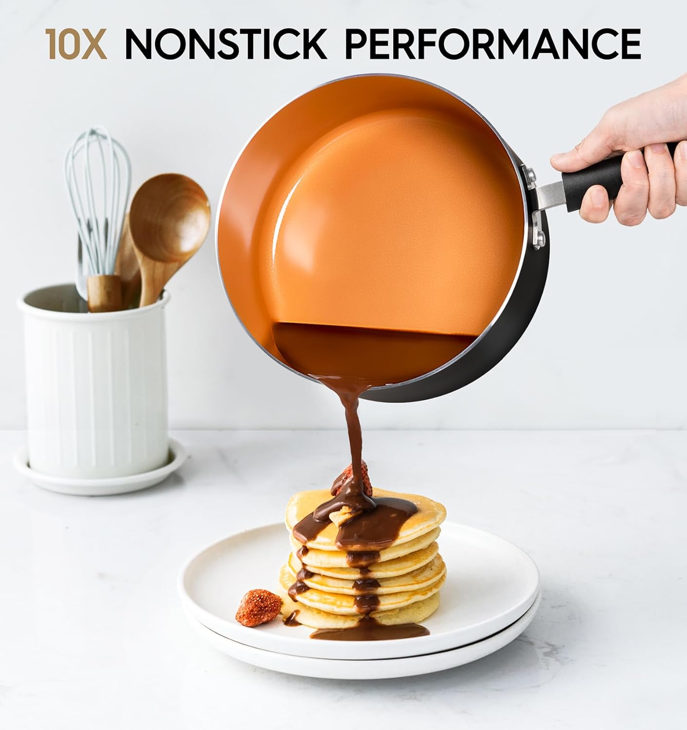 MICHELANGELO Nonstick Sauce Pan With Lid, 3QT Ceramic Saucepan, Copper Saucepans, PFAS-FREE Pot, Small Pots For Cooking, Multipurpose Cooking Pots For Home Kitchen, Dishwasher Safe - Culinary Roots
