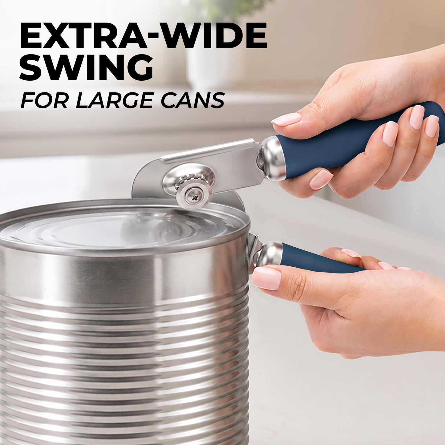 Stainless Steel Swing Open Manual Can Opener Comfortable Grip