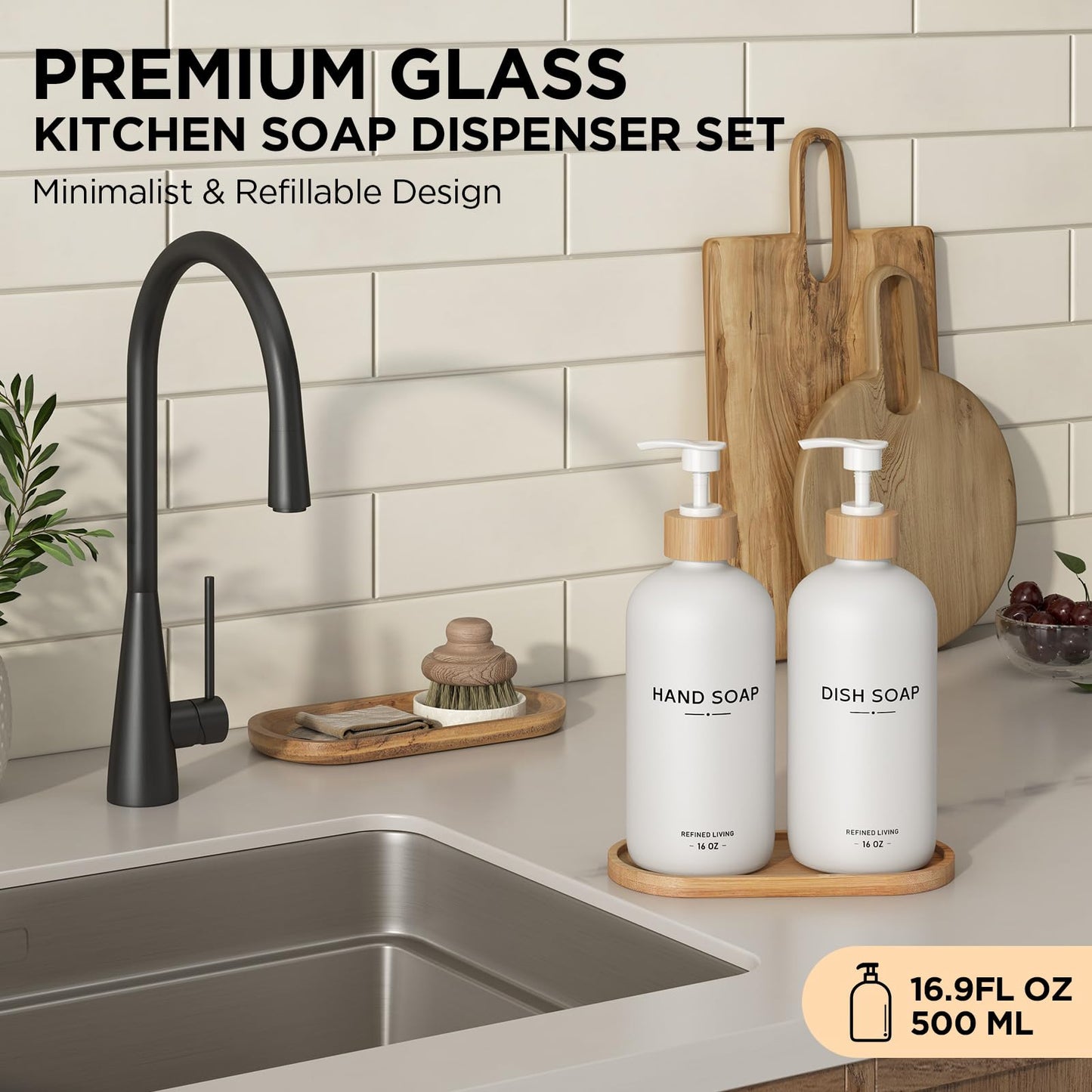 Hand and Dish Soap Dispenser Set (2 Count)