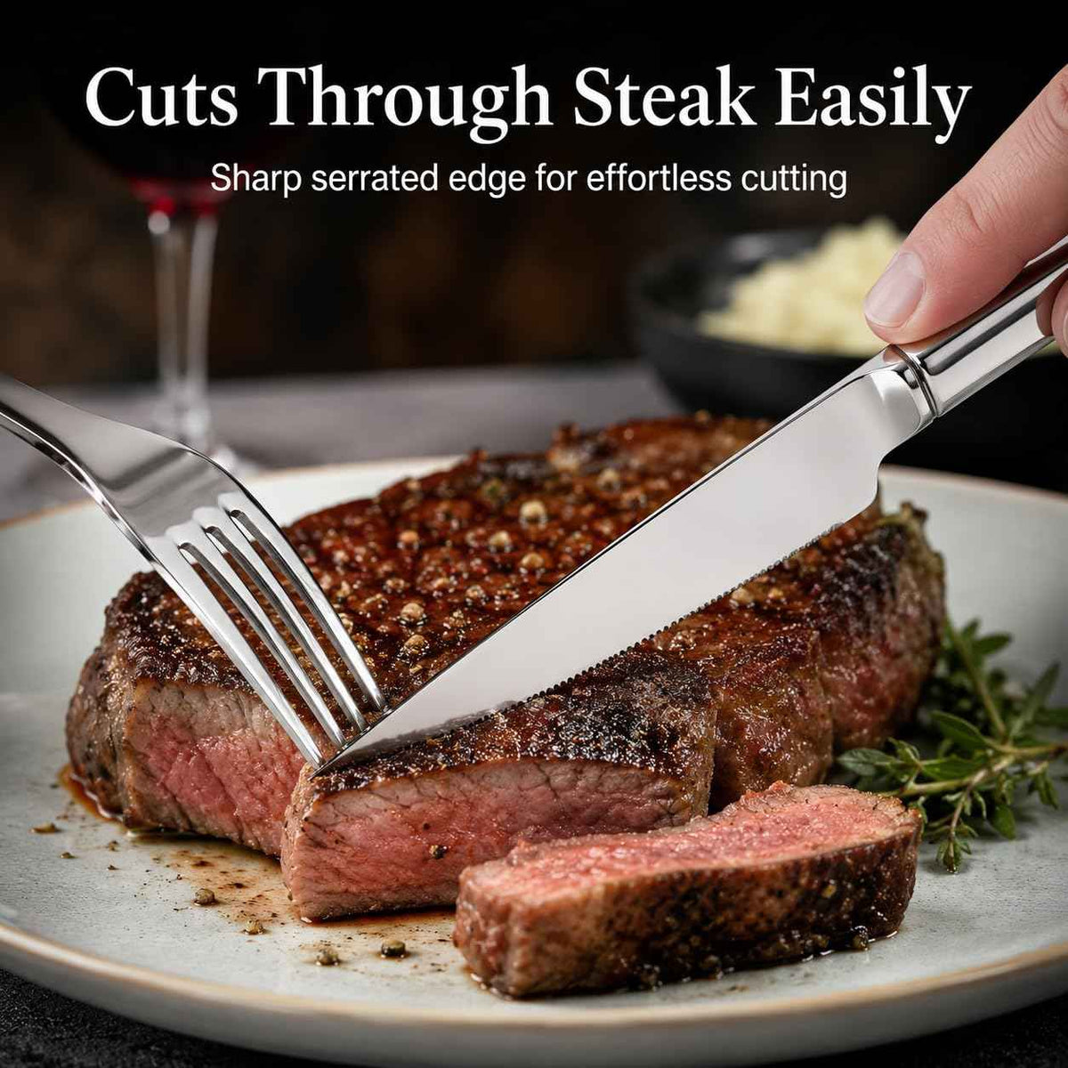 20 Piece Stainless Steel Dinner Knife and Fork Set for 10