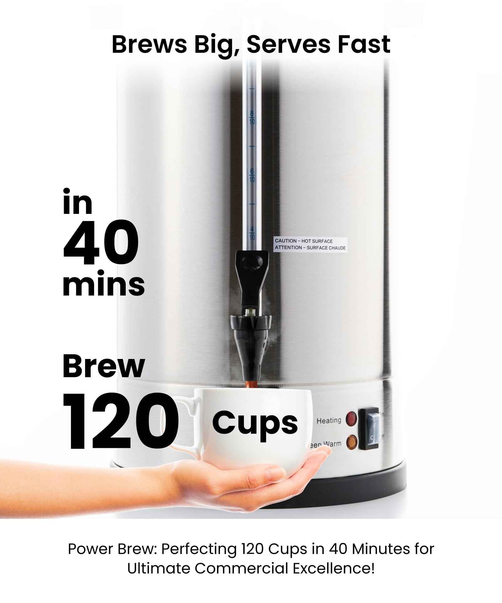 SR CP Commercial Grade Stainless Steel Percolate Coffee Maker Hot Water Urn for Catering