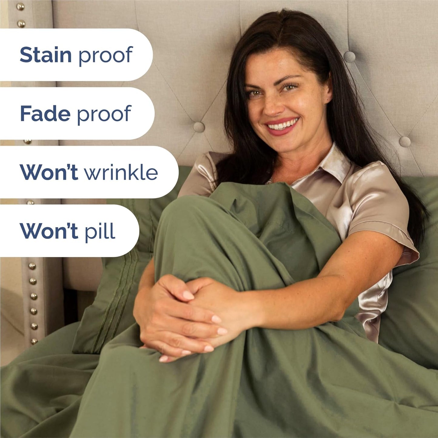 Split King Size 5 Piece Sheet Set - Comfy Breathable & Cooling Bed Sheets Set - Hotel Luxury Bedding for Women, Men, Kids, Teens, Boys & Girls - Deep Pockets and Wrinkle Free - Oeko-Tex - Sage Green