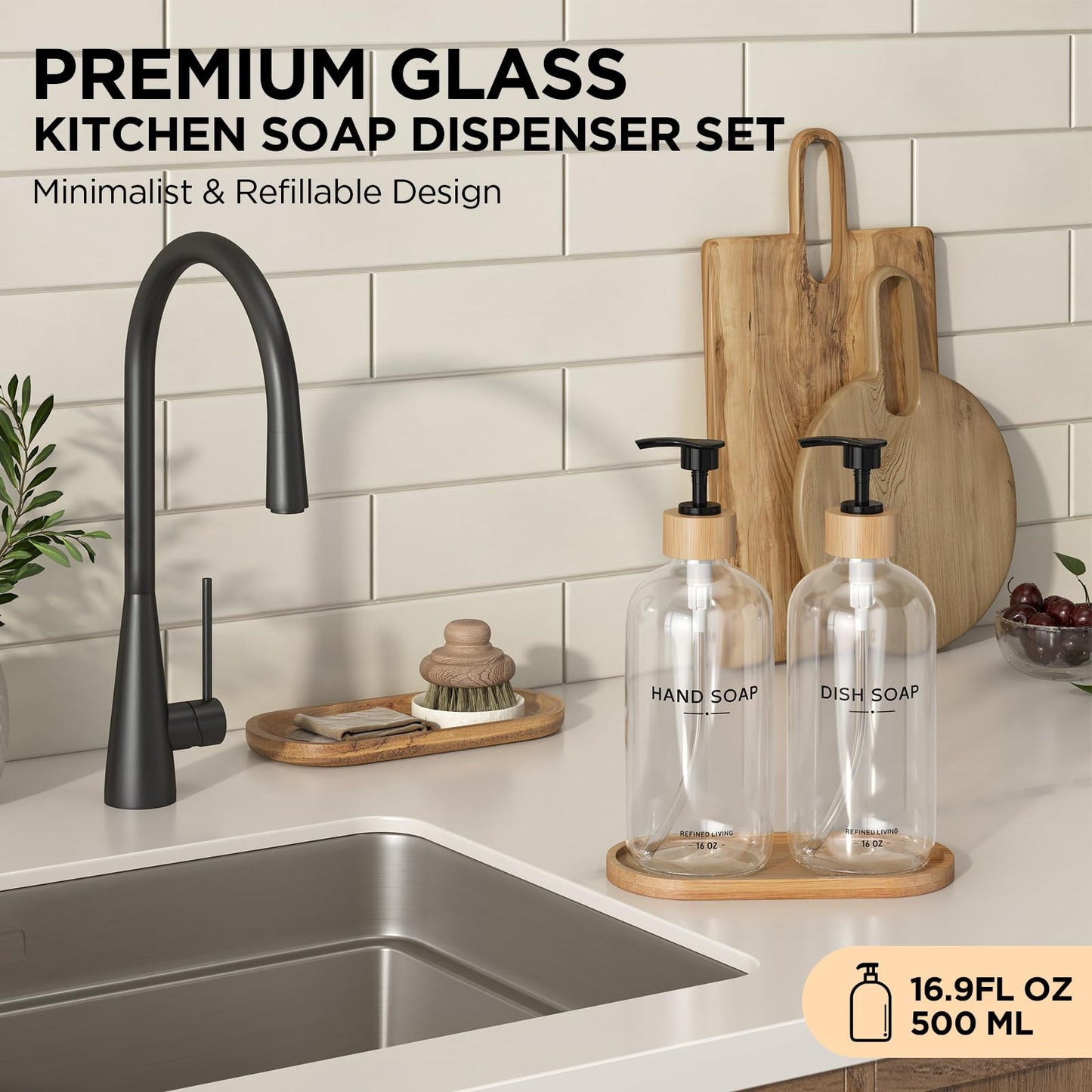 Hand and Dish Soap Dispenser Set (2 Count)