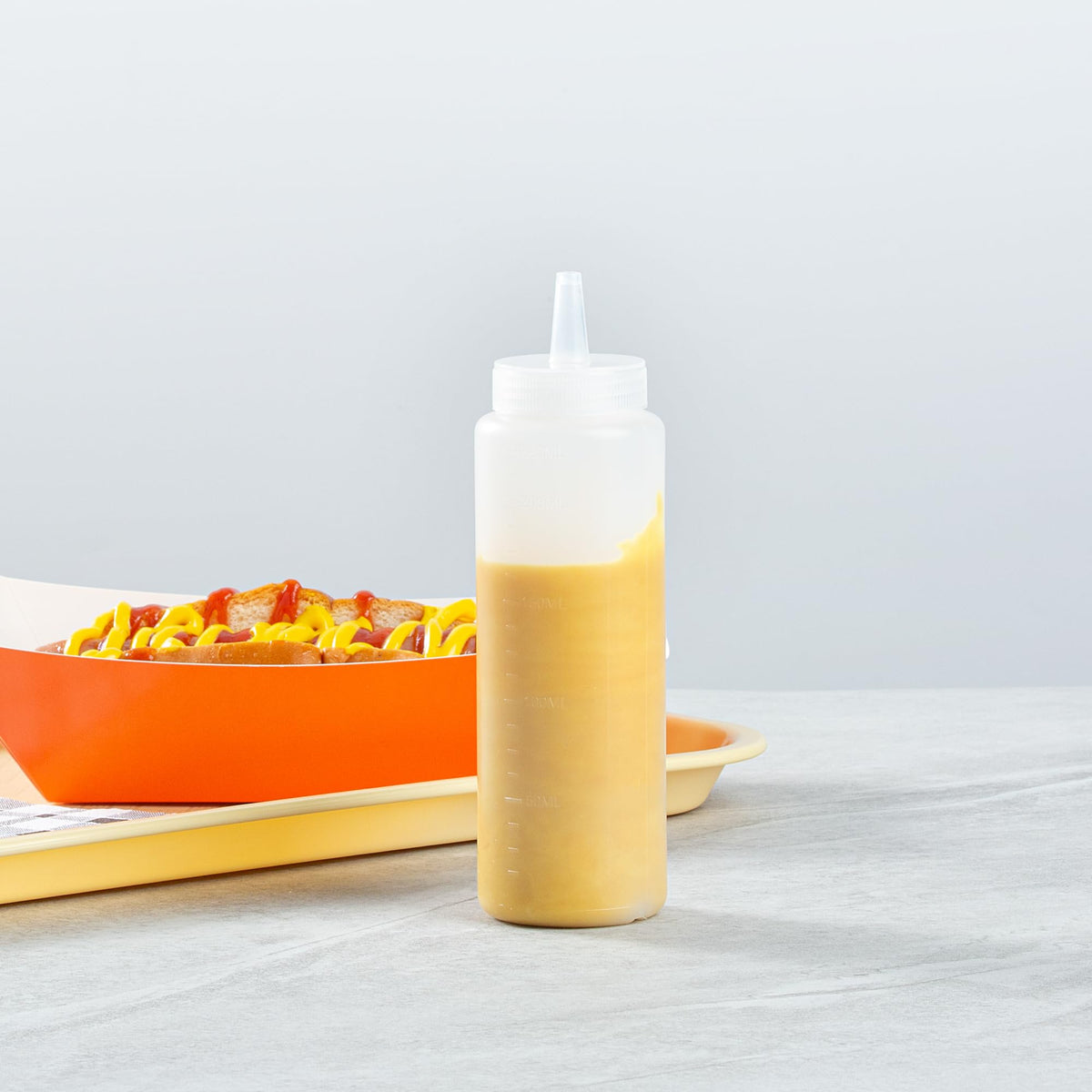 8 oz Plastic Squeeze Bottle 6 Wide Mouth Condiment Bottles with Precision Tip Reusable Freezer (6 Count)