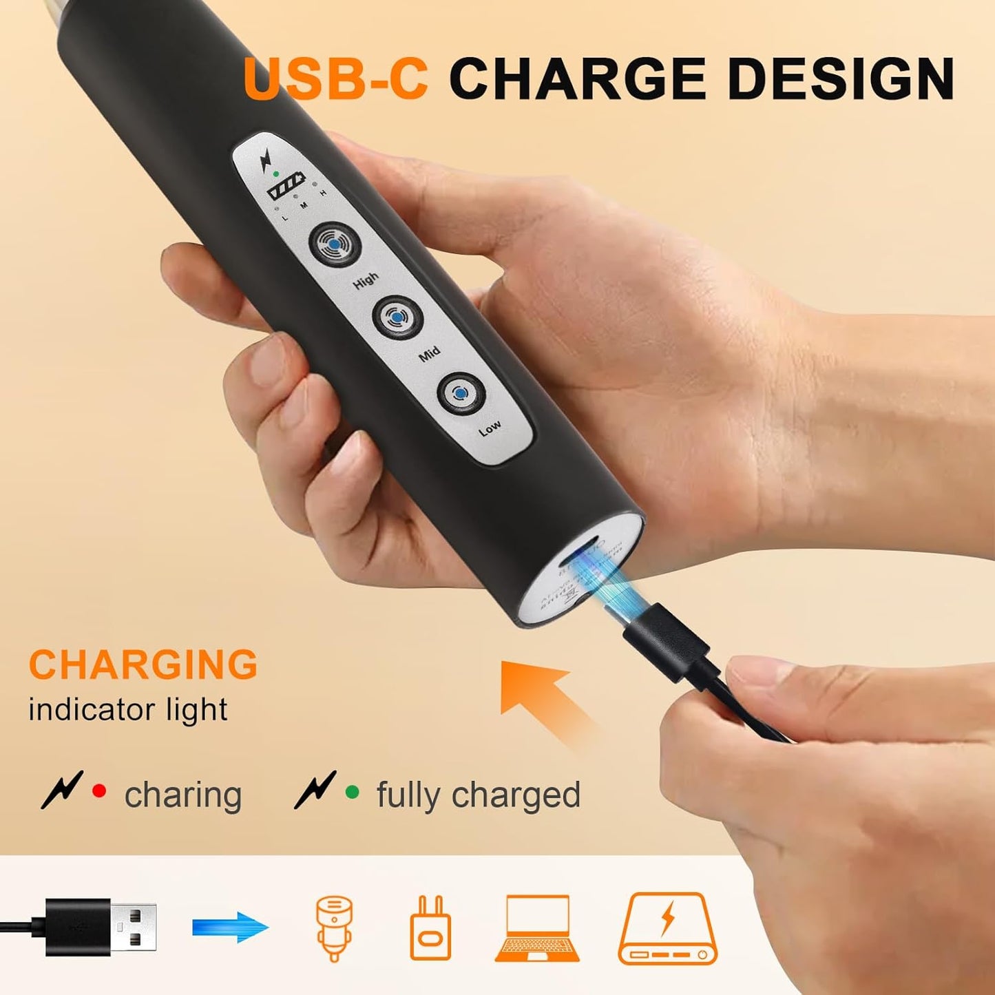 YUSWKO Black Handheld Milk Frother Wand with Stand for Coffee, Rechargeable Electric Whisk with 3 Heads 3 Speeds Drink Mixer Coffee Frother For Latte, Cappuccino, Hot Chocolate, Egg - Culinary Roots